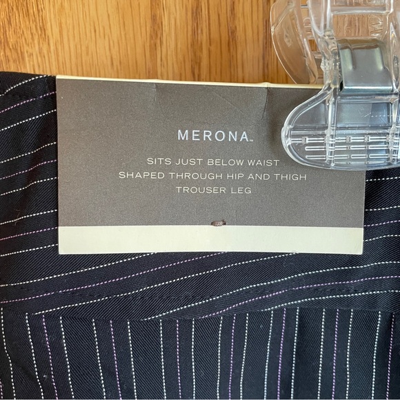 Merona 2-piece black pinstripe business suit, pants NWT, size 20W - Picture 9 of 15